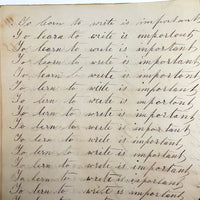 1857 Penmanship Practice Notebook with Unusual Sentences and Poignant Misspellings