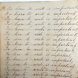 1857 Penmanship Practice Notebook with Unusual Sentences and Poignant Misspellings