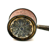 Sweet Early Tin Toy Rattle and Whistle Combo with Porcelain Tip
