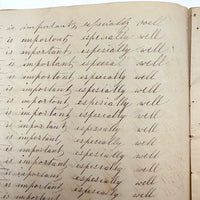 1857 Penmanship Practice Notebook with Unusual Sentences and Poignant Misspellings