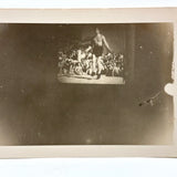 Shirtless Jumping Man in Front of Crowd, Projected, Ultra Evocative Old Real Photo Postcard