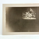 Shirtless Jumping Man in Front of Crowd, Projected, Ultra Evocative Old Real Photo Postcard