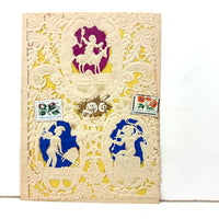 Small c. 1840s Paper Lace Valentine with (Much Faded) Handwritten Message and Original Envelop