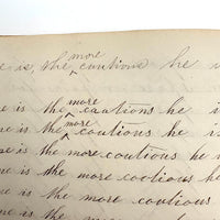 1857 Penmanship Practice Notebook with Unusual Sentences and Poignant Misspellings