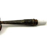 Sweet Early Tin Toy Rattle and Whistle Combo with Porcelain Tip