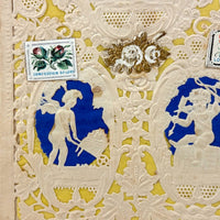 Small c. 1840s Paper Lace Valentine with (Much Faded) Handwritten Message and Original Envelop