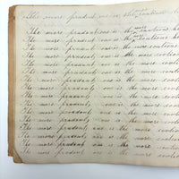 1857 Penmanship Practice Notebook with Unusual Sentences and Poignant Misspellings