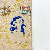 Small c. 1840s Paper Lace Valentine with (Much Faded) Handwritten Message and Original Envelop
