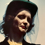 Woman in Mourning Against Blue Sky, Stunning 1940-early 50s Kodak Minicolor Print