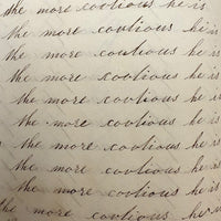 1857 Penmanship Practice Notebook with Unusual Sentences and Poignant Misspellings