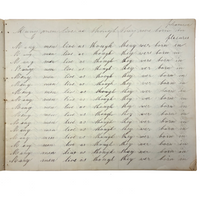 1857 Penmanship Practice Notebook with Unusual Sentences and Poignant Misspellings