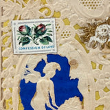 Small c. 1840s Paper Lace Valentine with (Much Faded) Handwritten Message and Original Envelop