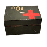 Red Cross, 10 Cents, Metal Lock Box Turned Donation Collection Bank, WW2 Era