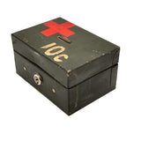 Red Cross, 10 Cents, Metal Lock Box Turned Donation Collection Bank, WW2 Era
