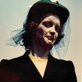 Woman in Mourning Against Blue Sky, Stunning 1940-early 50s Kodak Minicolor Print