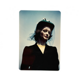 Woman in Mourning Against Blue Sky, Stunning 1940-early 50s Kodak Minicolor Print