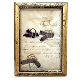 Sally Dart's Hair Locks Collection with Hand-written Verse, c. 1840s, in Period Gold Gessoed Framr (Copy)