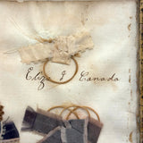 Sally Dart's Hair Locks Collection with Hand-written Verse, c. 1840s, in Period Gold Gessoed Framr (Copy)