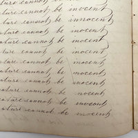 1857 Penmanship Practice Notebook with Unusual Sentences and Poignant Misspellings