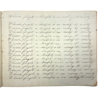1857 Penmanship Practice Notebook with Unusual Sentences and Poignant Misspellings