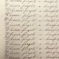1857 Penmanship Practice Notebook with Unusual Sentences and Poignant Misspellings