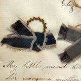 Sally Dart's Hair Locks Collection with Hand-written Verse, c. 1840s, in Period Gold Gessoed Framr (Copy)