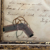 Sally Dart's Hair Locks Collection with Hand-written Verse, c. 1840s, in Period Gold Gessoed Framr (Copy)