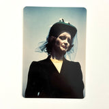 Woman in Mourning Against Blue Sky, Stunning 1940-early 50s Kodak Minicolor Print