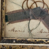 Sally Dart's Hair Locks Collection with Hand-written Verse, c. 1840s, in Period Gold Gessoed Framr (Copy)