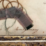 Sally Dart's Hair Locks Collection with Hand-written Verse, c. 1840s, in Period Gold Gessoed Framr (Copy)