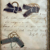 Sally Dart's Hair Locks Collection with Hand-written Verse, c. 1840s, in Period Gold Gessoed Framr (Copy)