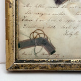 Sally Dart's Hair Locks Collection with Hand-written Verse, c. 1840s, in Period Gold Gessoed Framr (Copy)