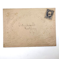 Small c. 1840s Paper Lace Valentine with (Much Faded) Handwritten Message and Original Envelop