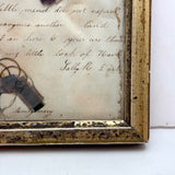 Sally Dart's Hair Locks Collection with Hand-written Verse, c. 1840s, in Period Gold Gessoed Framr (Copy)