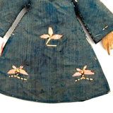 Tiny Hand-painted Asian Doll with Embroidered Butterflies and Wonderful Hands
