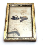 Sally Dart's Hair Locks Collection with Hand-written Verse, c. 1840s, in Period Gold Gessoed Framr (Copy)