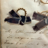 Sally Dart's Hair Locks Collection with Hand-written Verse, c. 1840s, in Period Gold Gessoed Framr (Copy)