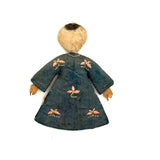 Tiny Hand-painted Asian Doll with Embroidered Butterflies and Wonderful Hands
