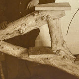 Installation, Illumination: Portrait of a Man in Constructed Environment with Incredibly Lit Face, Early 1900s RPPC