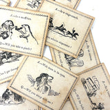 Very Scarce Early (c. 1860s) McLaughlin Brothers Comical Conversation Cards, Food For Fun!