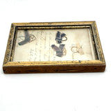 Sally Dart's Hair Locks Collection with Hand-written Verse, c. 1840s, in Period Gold Gessoed Framr (Copy)