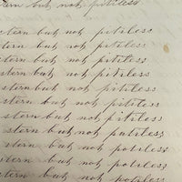 1857 Penmanship Practice Notebook with Unusual Sentences and Poignant Misspellings