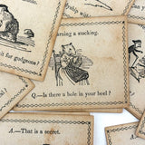 Very Scarce Early (c. 1860s) McLaughlin Brothers Comical Conversation Cards, Food For Fun!