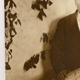 Installation, Illumination: Portrait of a Man in Constructed Environment with Incredibly Lit Face, Early 1900s RPPC