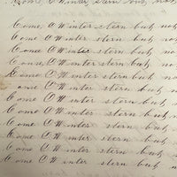 1857 Penmanship Practice Notebook with Unusual Sentences and Poignant Misspellings