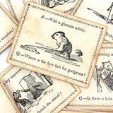 Very Scarce Early (c. 1860s) McLaughlin Brothers Comical Conversation Cards, Food For Fun!