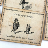 Very Scarce Early (c. 1860s) McLaughlin Brothers Comical Conversation Cards, Food For Fun!