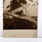 Installation, Illumination: Portrait of a Man in Constructed Environment with Incredibly Lit Face, Early 1900s RPPC