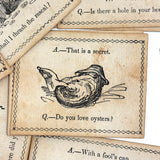 Very Scarce Early (c. 1860s) McLaughlin Brothers Comical Conversation Cards, Food For Fun!