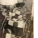 Wicker Wheelchair, Big Bow, Folky Afgan, In the Garden, Wonderful Antique RPPC Portrait